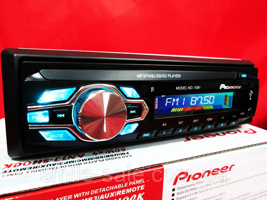 Автомагнітола Pioneer 1091 USB, SD+AUX Суперзвук!