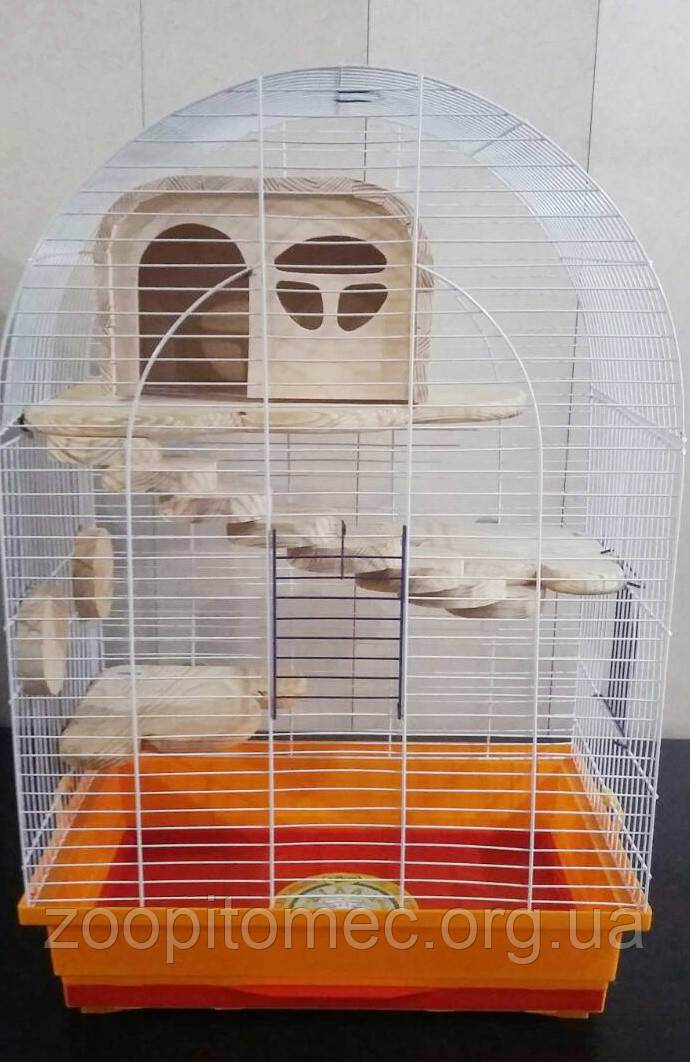 Клітка для шиншил напівкругла з будиночком 47х30х67, фото 1