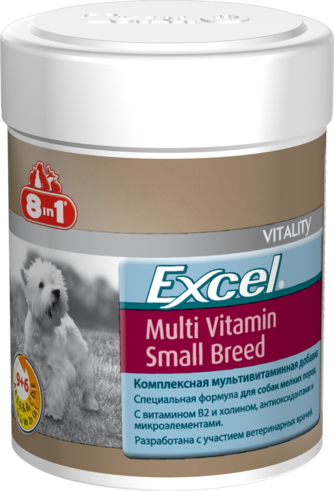 Мультивітамінний комплекс 8in1 для собак дрібних порід Excel Multi Vitamin Small Breed таблетки 70 шт., фото 1