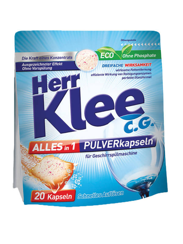 

Капсулы порошковые для посудомоечных машин Herr Klee 20 шт