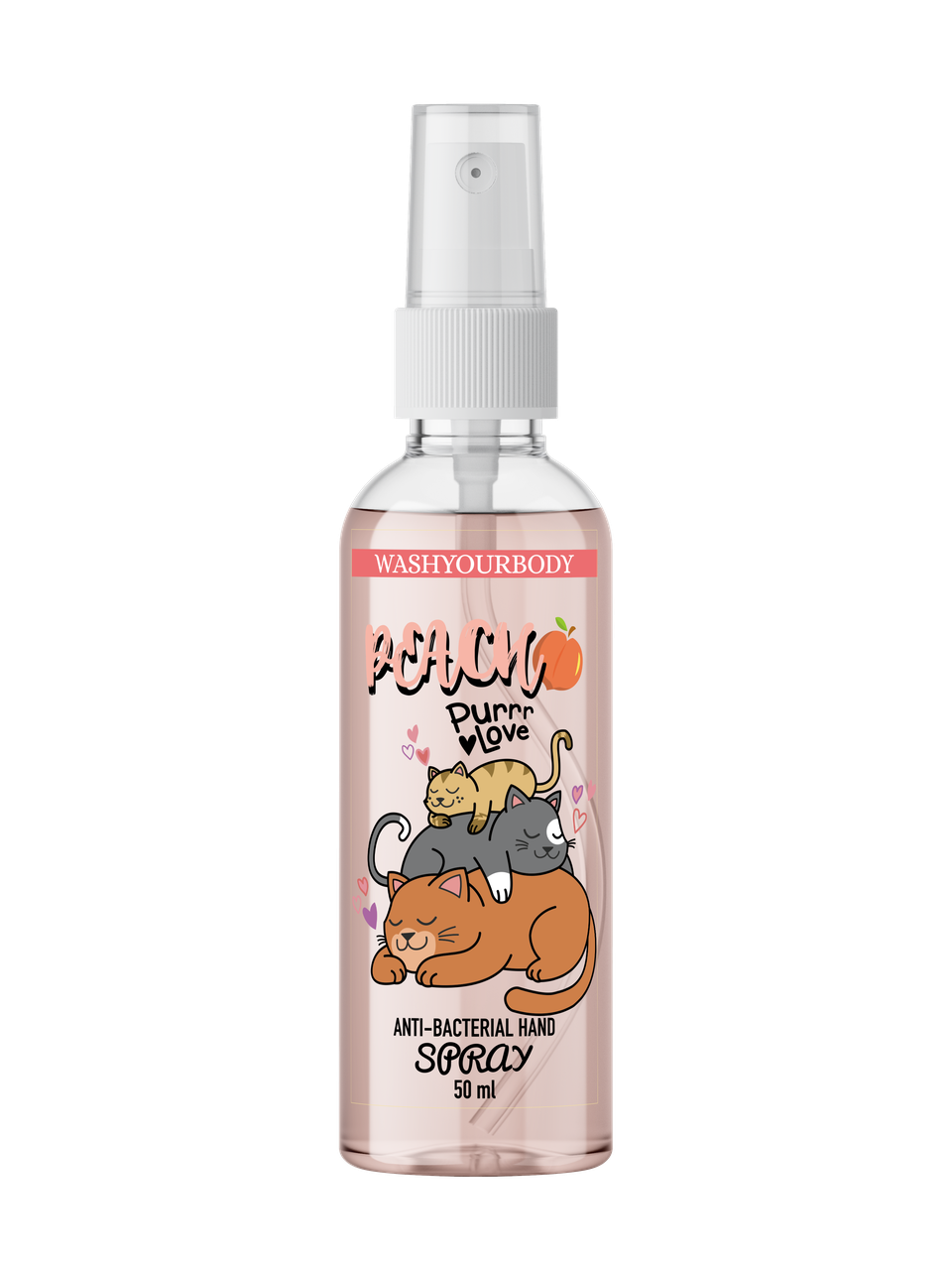 

Антибактериальный спрей для рук Wash Your Body Peach персик 50 мл