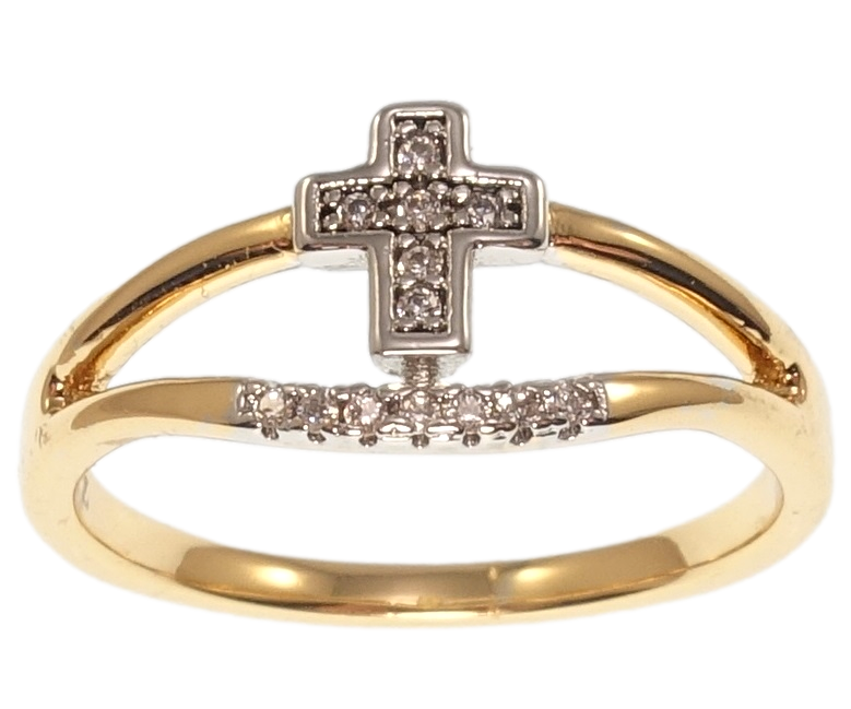 

Кольцо Xuping Позолота 18K+Родий "Крестик" р.18.5,19.5