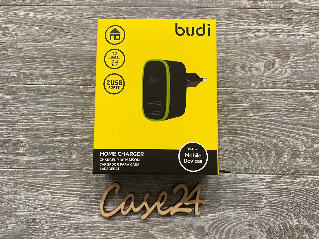 

Сетевое зарядное устройство Budi на 2 USB порта (12w, 2.4A) черный