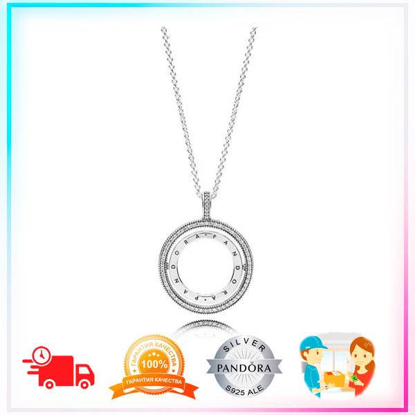 

Пандора Подвеска на цепочке "Вращающиеся сердца Pandora" 397410CZ-60