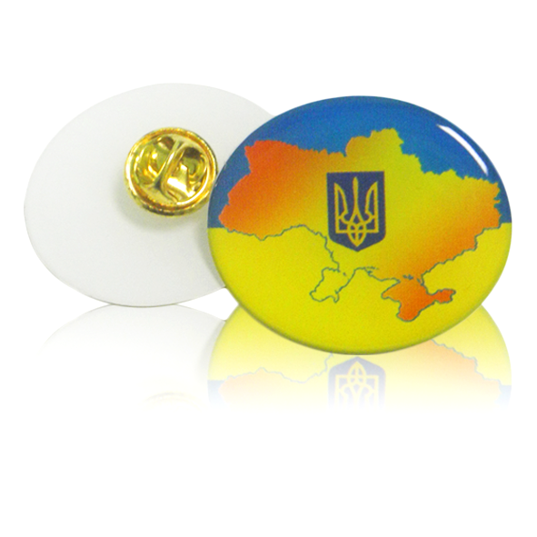 

Патриотический значок "Украина с гербом"
