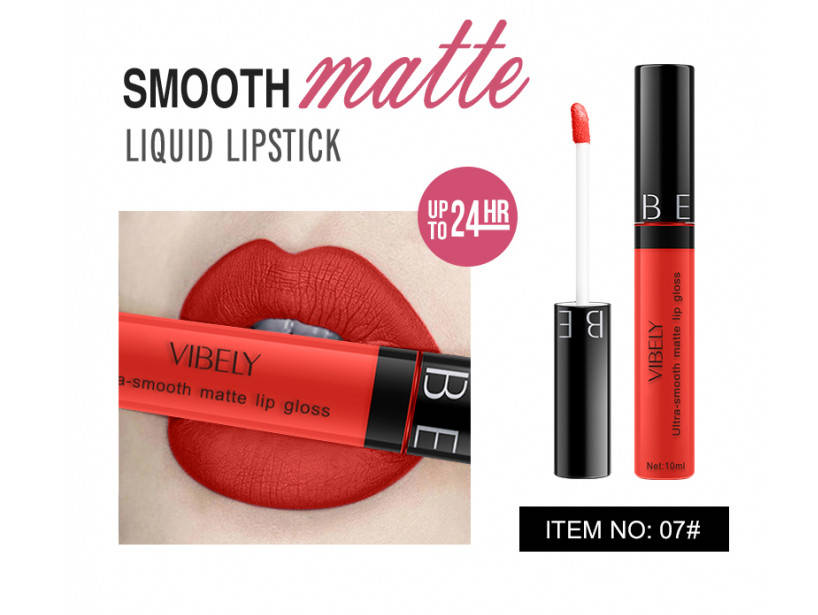 

Жидкая матовая губная помада Vibely Matte Lipgloss Ultra-Smooth #07, 10мл