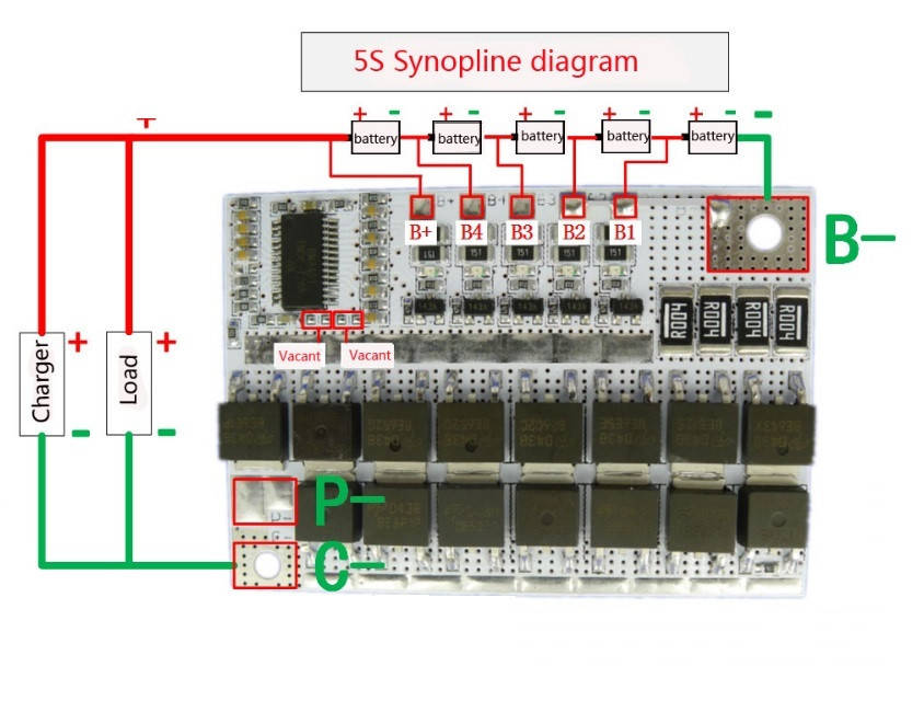 

BMS 18 в 100A 5S LiFePO4 Плата Контроллер