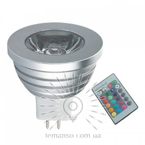 

Лампочка Lemanso LED MR16 RGB 3W с пультом 85-230V / LM293
