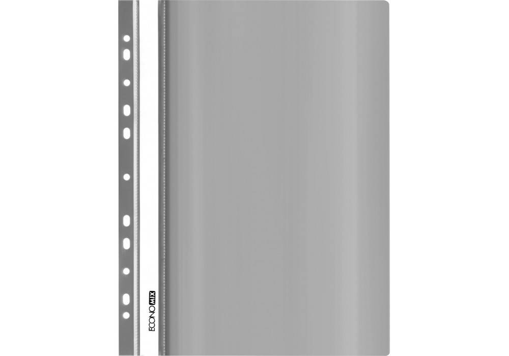 

Скоросшиватель пластиковый с перфорацией А4 Economix 31510-10 серый 30/300шт/уп
