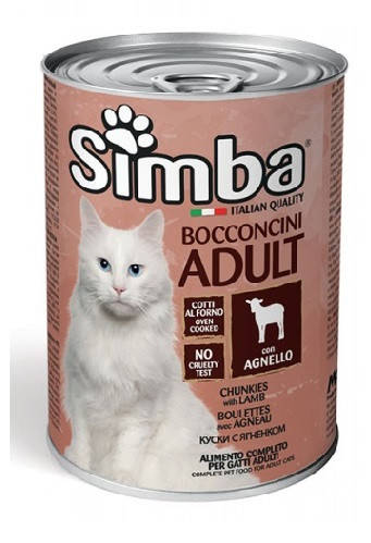 

Влажный корм SIMBA (Симба) CAT WET консерва для кошек, кусочки с ягненком, 415g