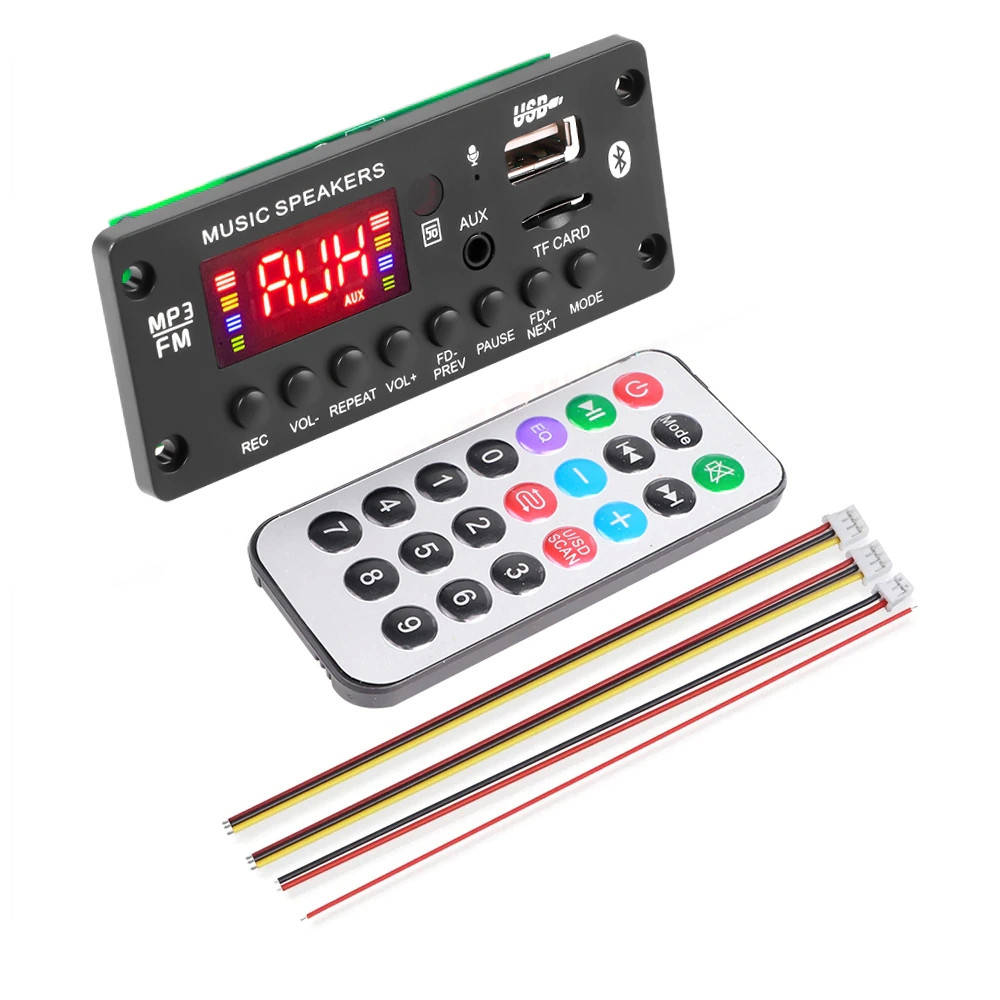 

Mp3 модуль с bluetooth 5.0, FM радио, USB, microSD, встроенным микрофоном, модель JQ-D010BT