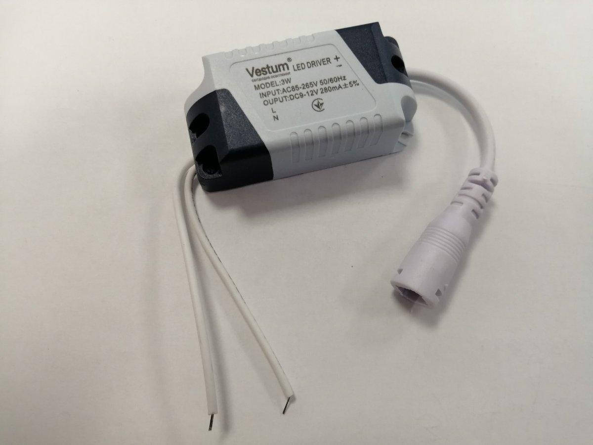 

Выносной IC-драйвер для минипанелей Vestum 3W 175-265V 1-VS-5701