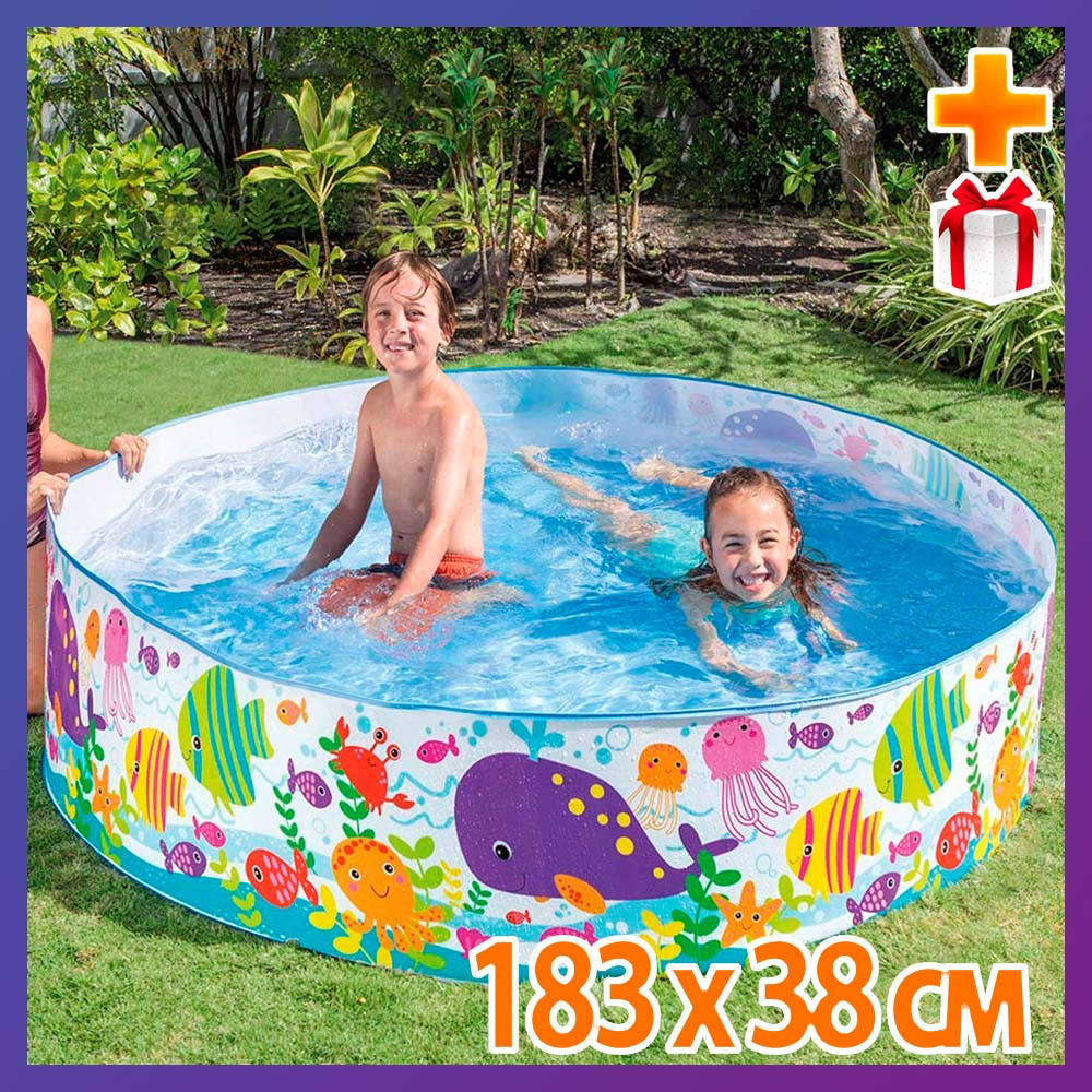 

Детский круглый каркасный бассейн Intex 56452 (183 х 38 см) Океан + подарок