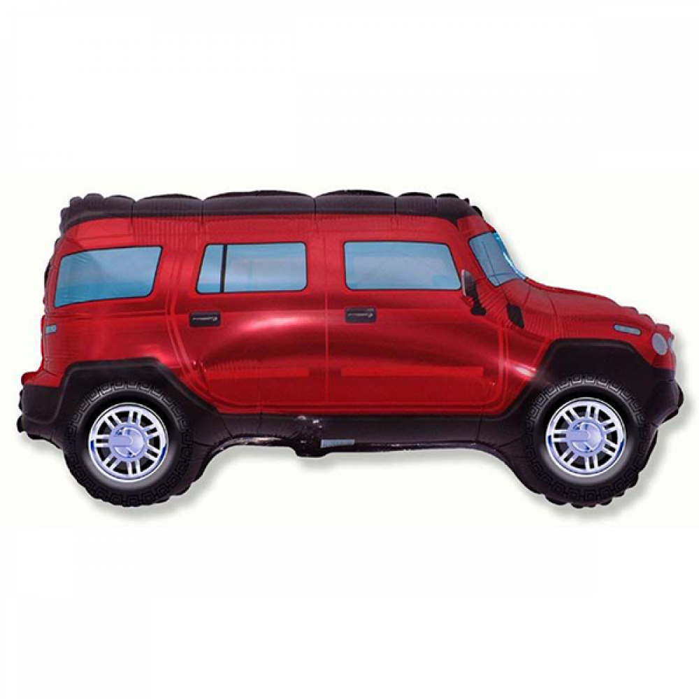 

Фольгированный шар большая фигура Джип хамер 48х85см Flexmetal, Красный