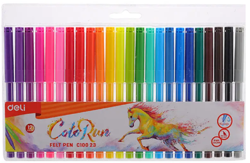 

Фломастери "Deli" 24кольор. Color Run 2мм №EC10023