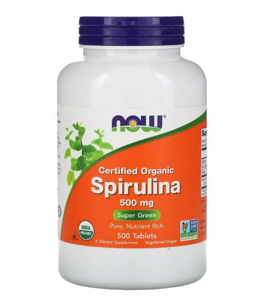

Now Foods, Сертифицированная органическая спирулина, 500 мг, 500 таблеток