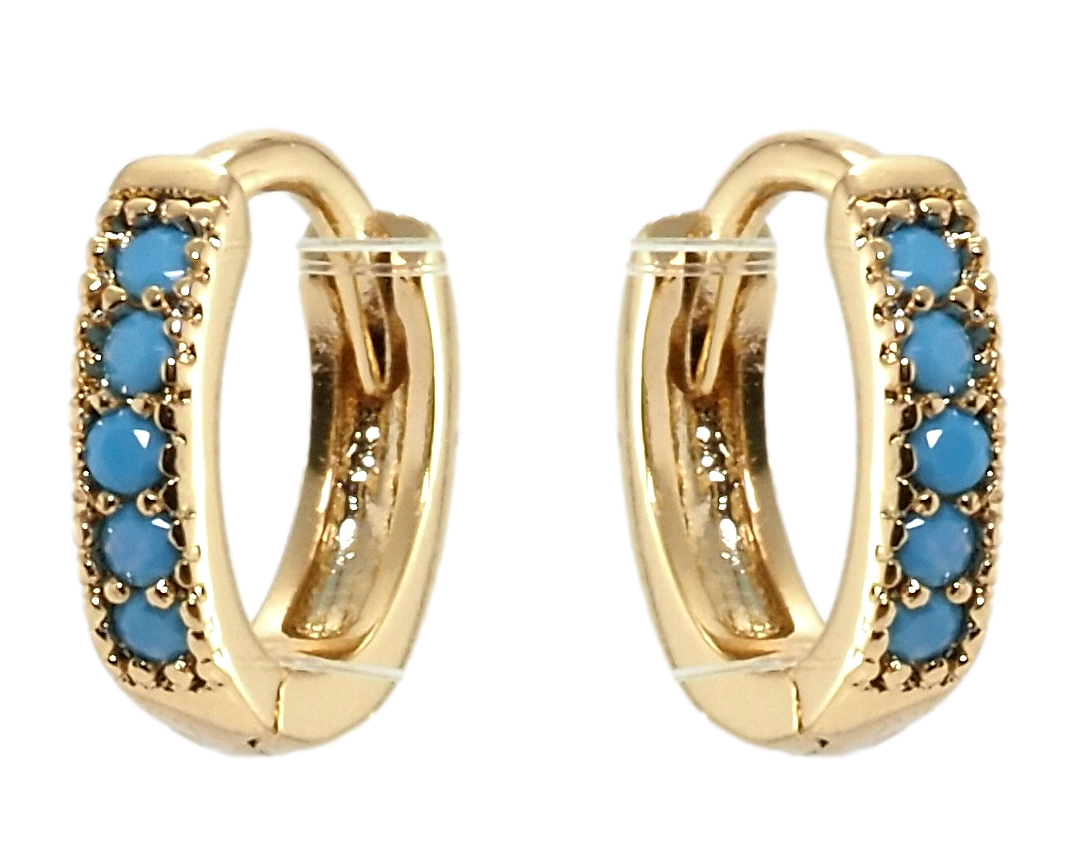 

Серьги детские Xuping Позолота 18K колечки "Дорожки голубых кристаллов"