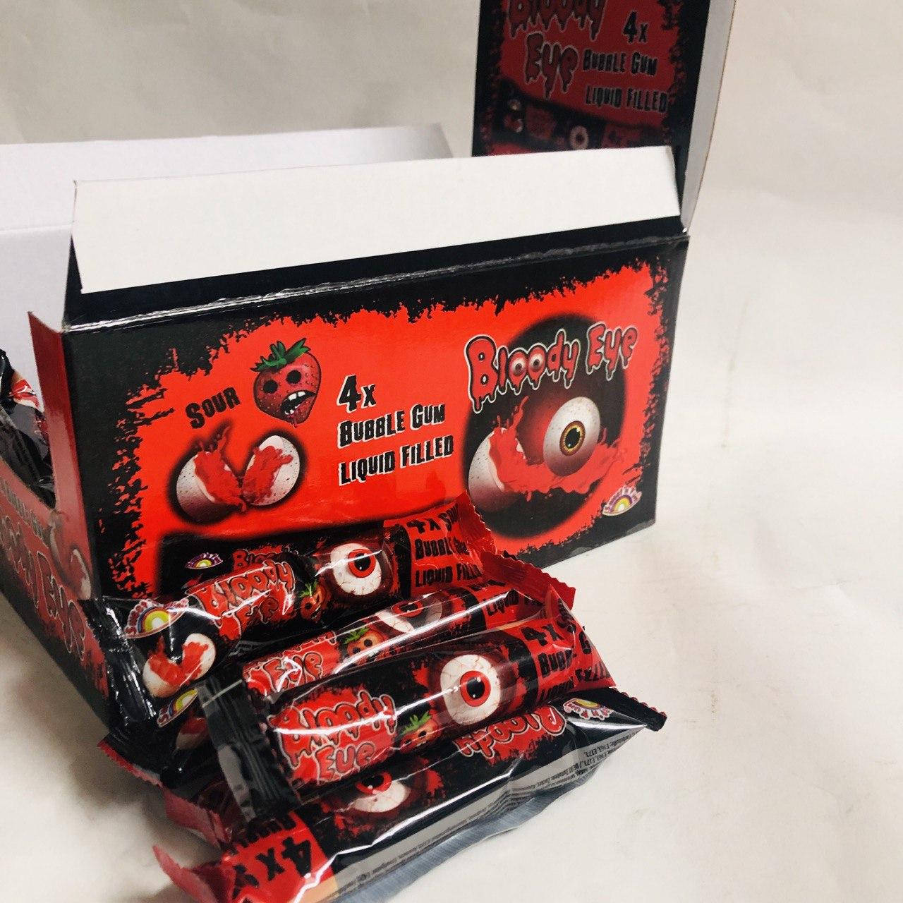 

Жевательная резинка КРОВАВЫЙ ГЛАЗ Клубника по 4 шт в инд.уп. 48 шт