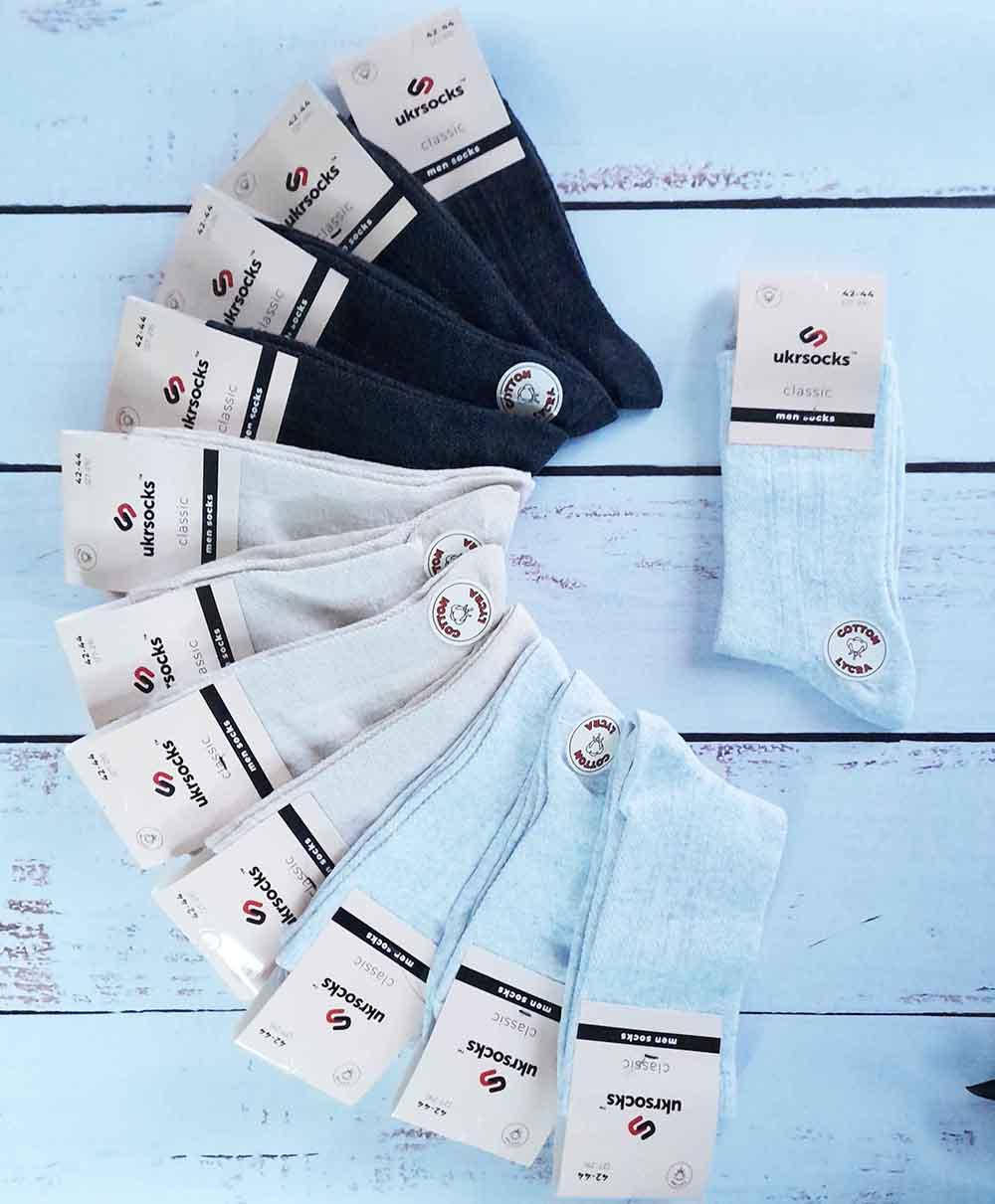 

Носки мужские летние Ukrsocks классические сетка светлое ассорти | 12 пар