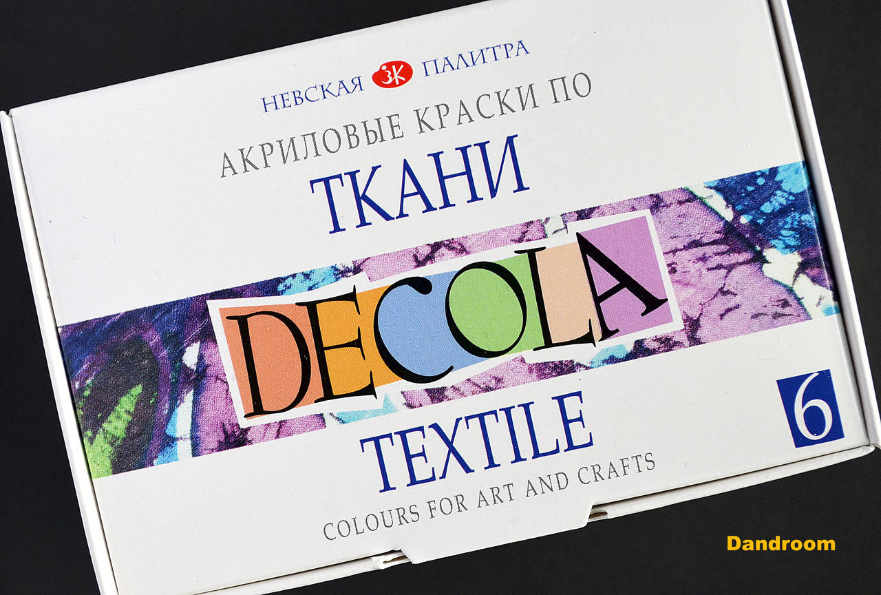 

Краски акриловые по ткани, 6 цветов, 20 мл, DECOLA