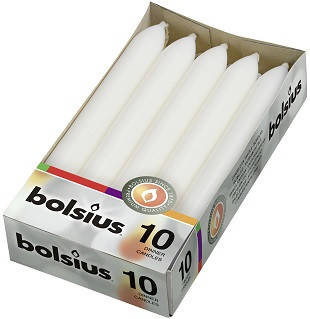 

Свеча столовая белая Bolsius 17 см 10 шт (1-090Б), Белый