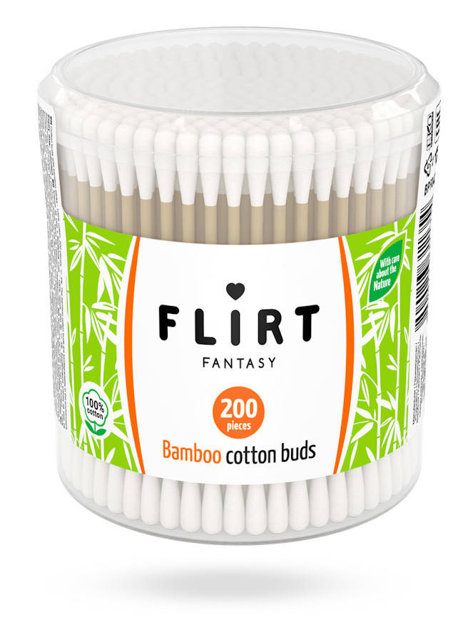

Бамбуковые ватные палочки fantasy Flirt 200 шт (круглая банка)