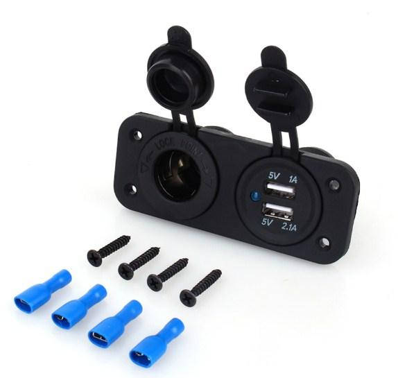 

АВТОМОБИЛЬНАЯ РОЗЕТКА 2ХUSB + ПРИКУРИВАТЕЛЬ (12-24 В) / АВТОМОБИЛЬНОЕ ЗАРЯДНОЕ USB 2 ПОРТА 5V 2.1A/1A