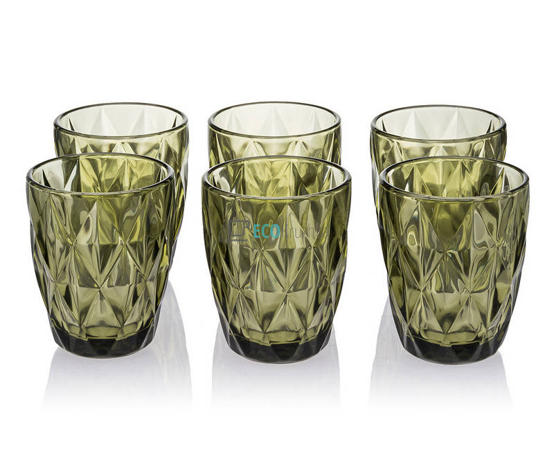 

Набір кольорових склянок 6шт Glassware 270 мл 6 Смарагдовий EK8600