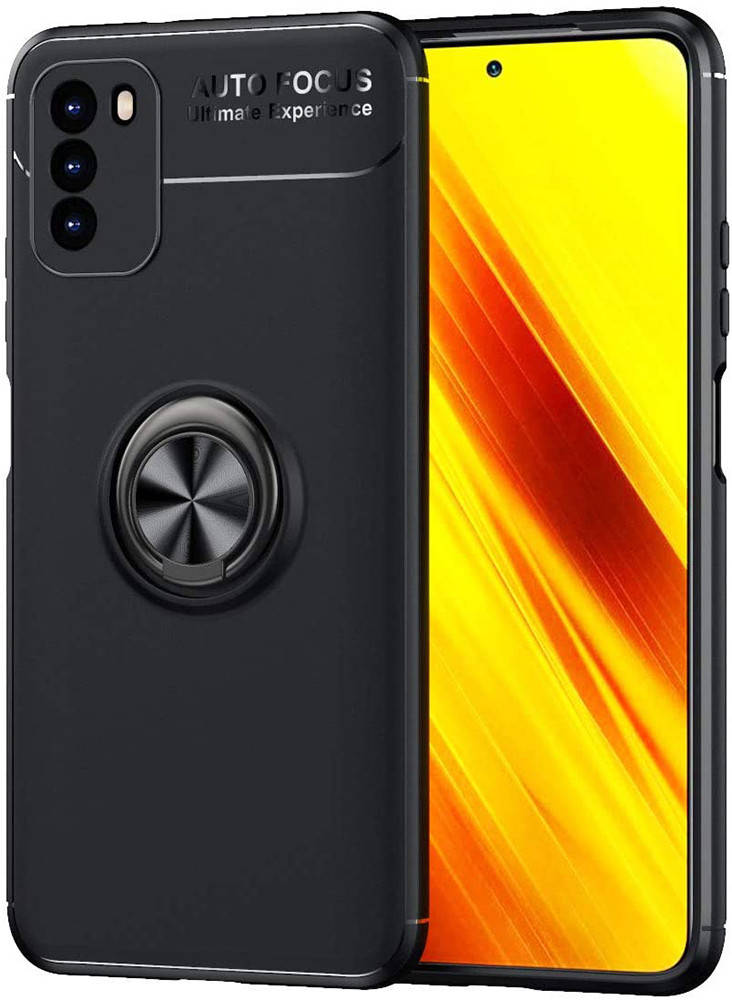 

Чехол с кольцом Xiaomi Poco M3 Autofocus Черный