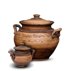 

Горщик з ручками глиняний "Селянський" 0,25 л розміри в асортименті, Коричневый