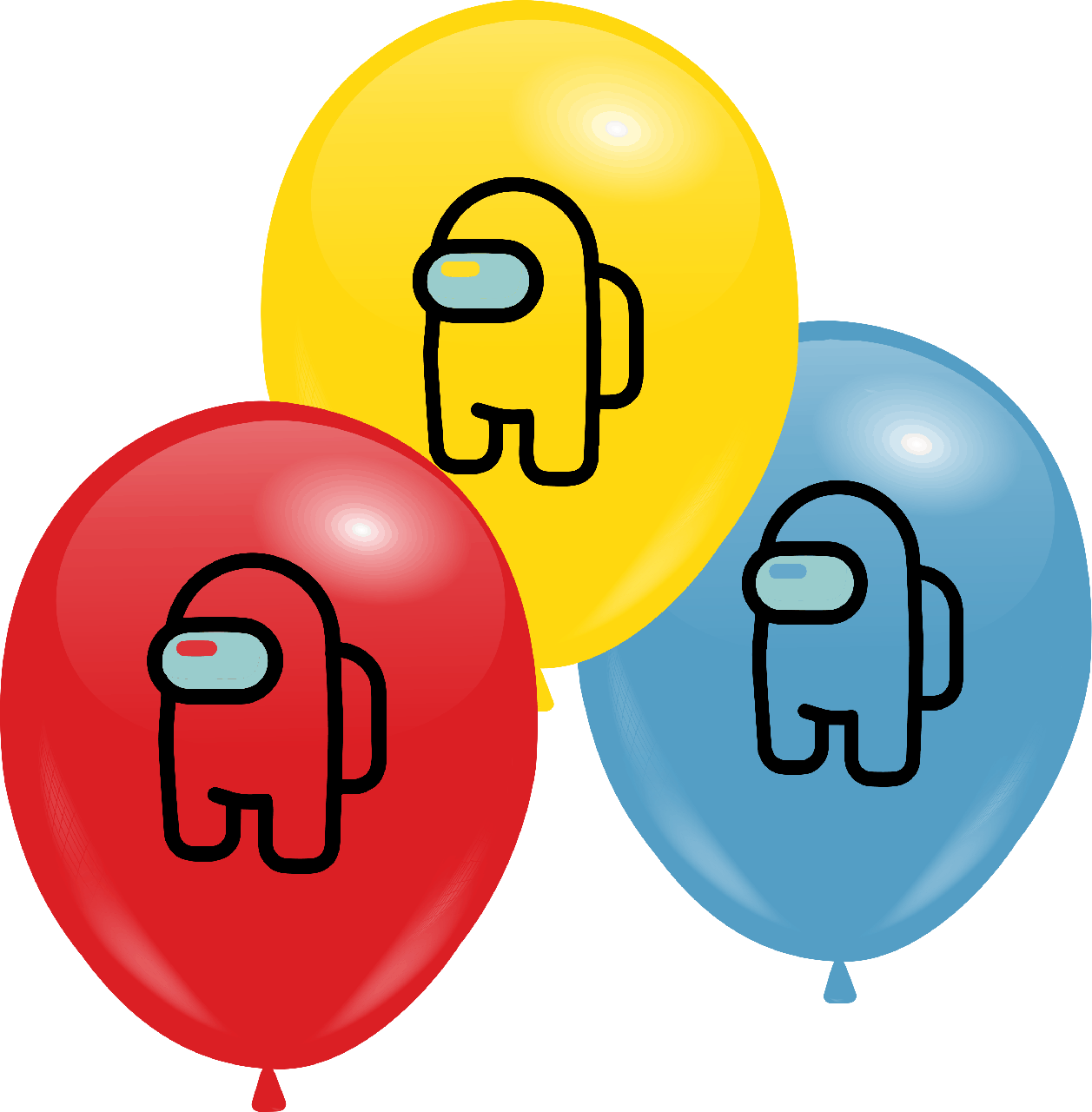 

Кулі 12" Асорті з мал. "Among Us" (космонавтики), 50 шт/уп, 1 стор, Разные цвета