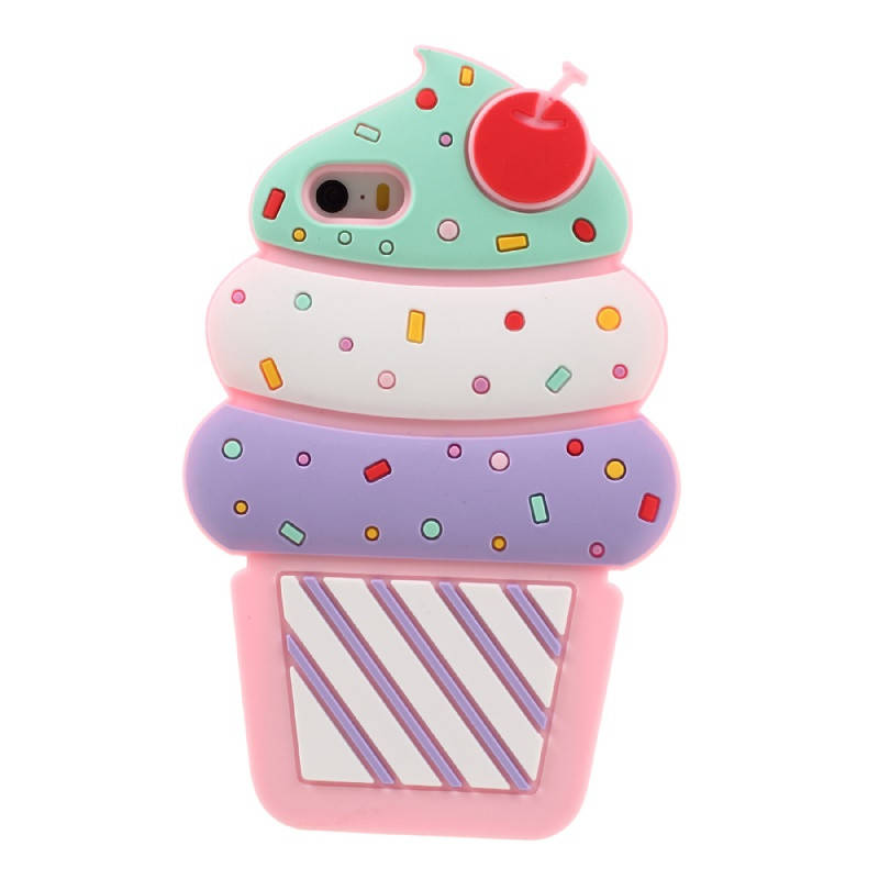 

Резиновый 3D чехол для Apple iPhone 5 / 5S / SE Ice cream, Разные цвета