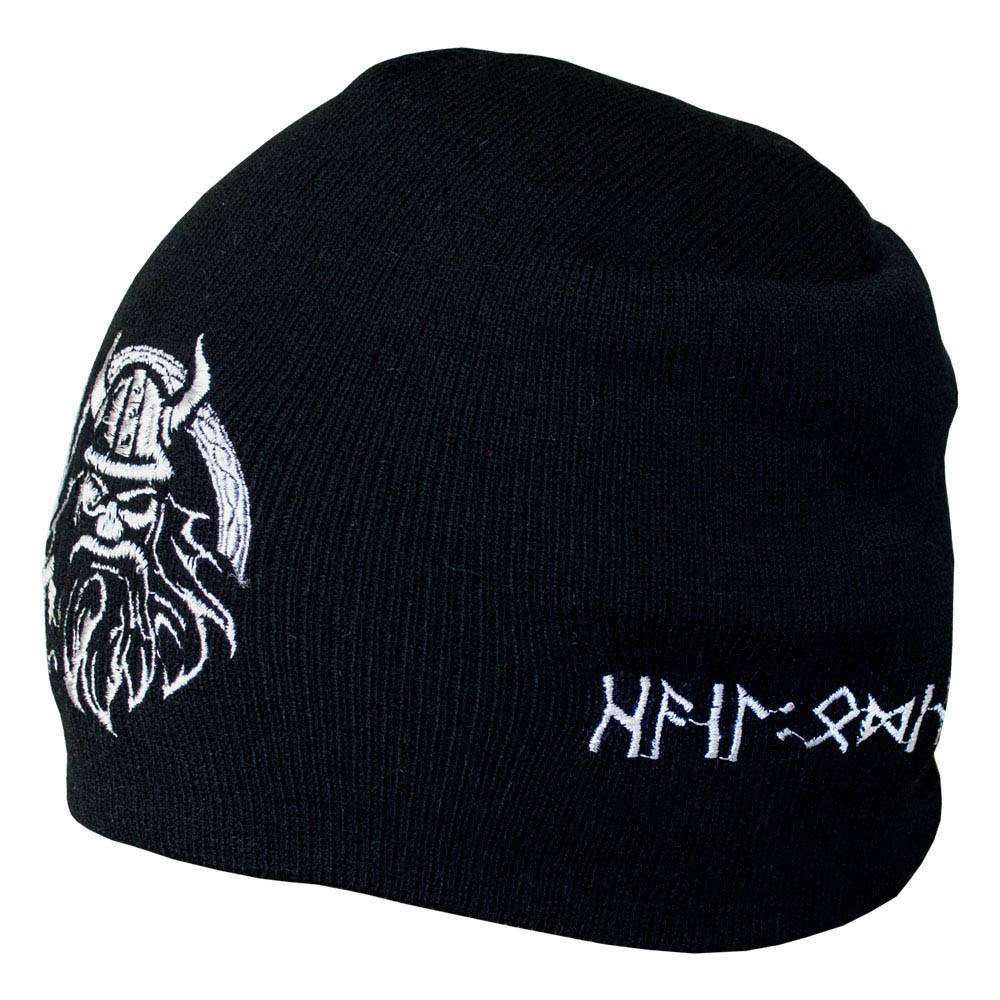 

Шапка бини с вышивкой VIKING ODIN черная, Черный