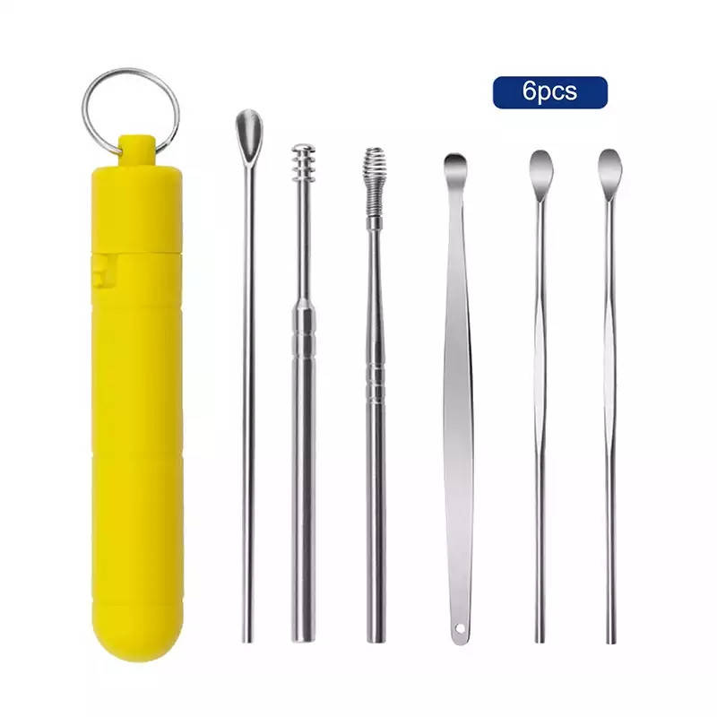 

Инструменты для чистки ушей Lanbena Yellow (6 шт), Серебристый
