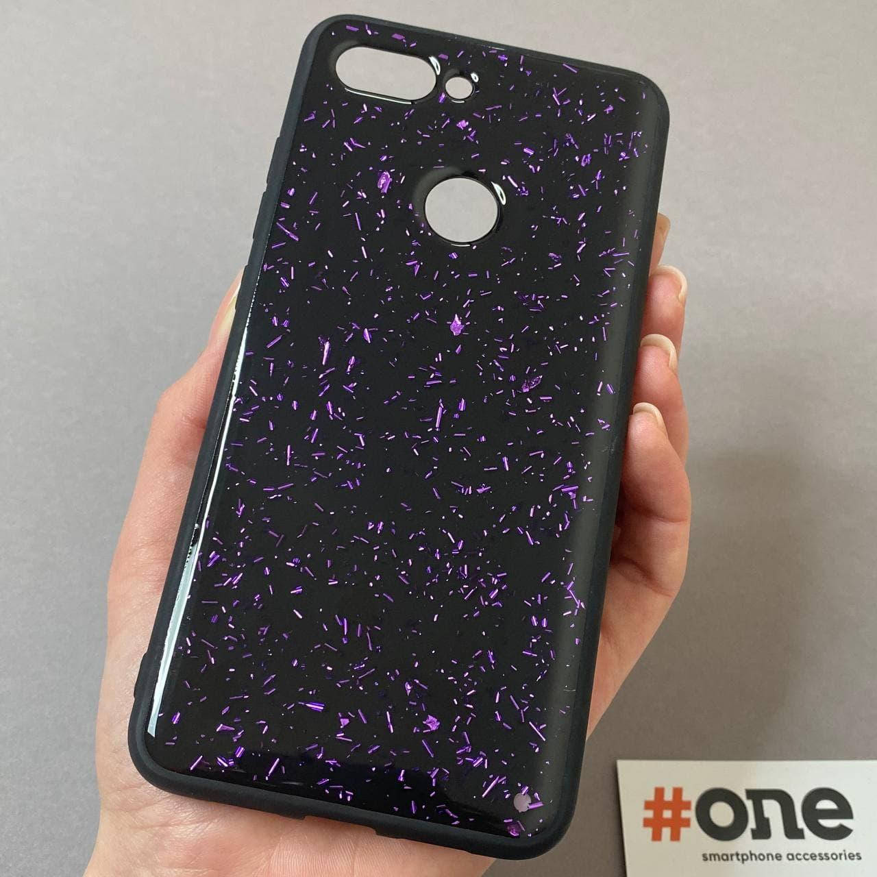 

Чехол для Xiaomi Mi 8 Lite глянцевый блестящий женский чехол на телефон сяоми ми 8 лайт черный фиолетовый T6N