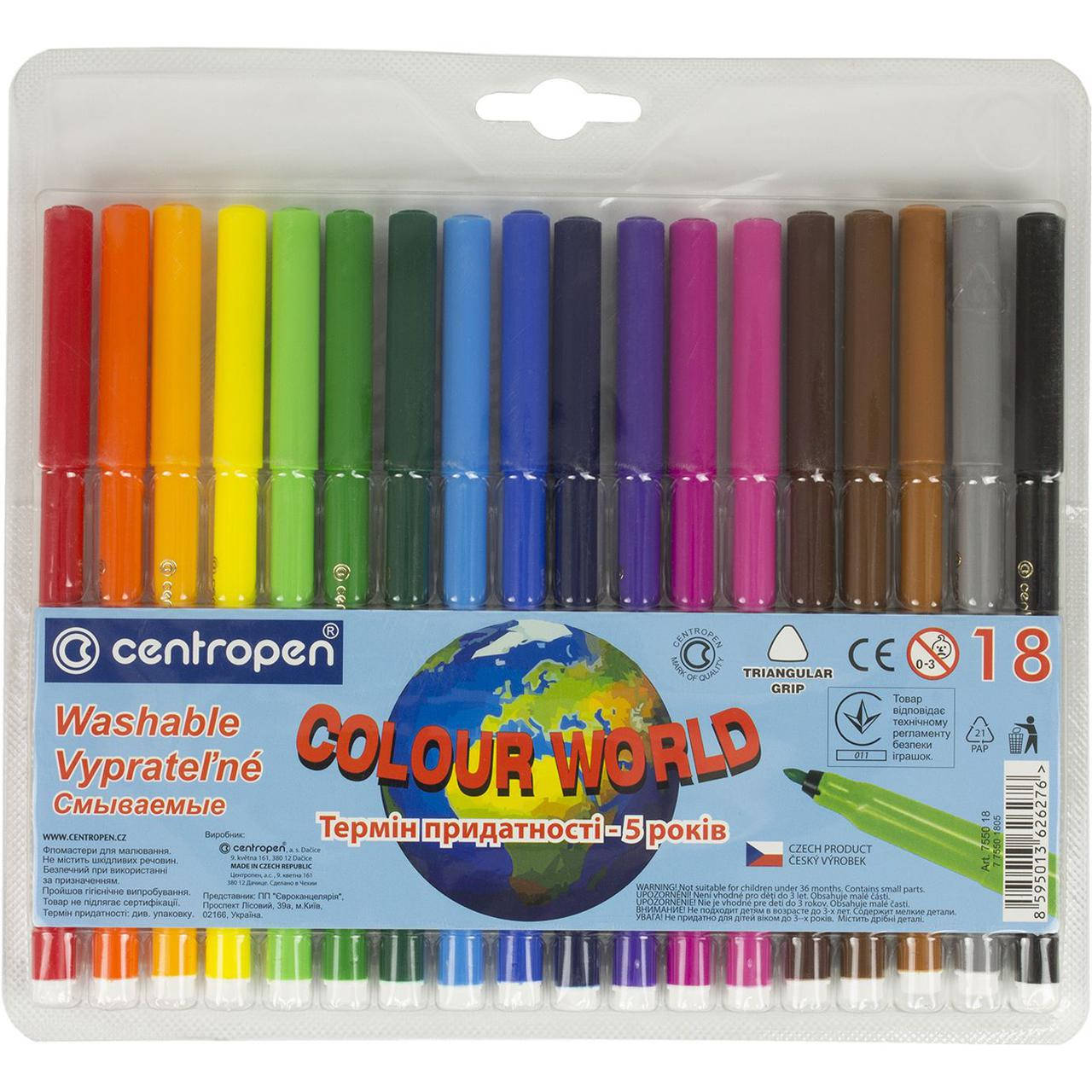 

Фломастеры Centropen Color World 7550/18 18 цветов