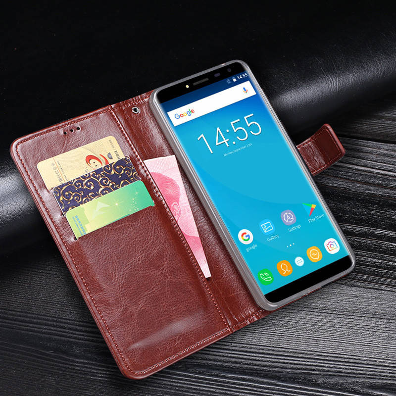

Чехол Idewei для Oukitel C8 книжка кожа PU коричневый