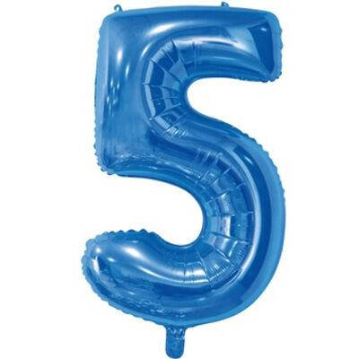 

Фольгированная цифра 5 синяя 60 см