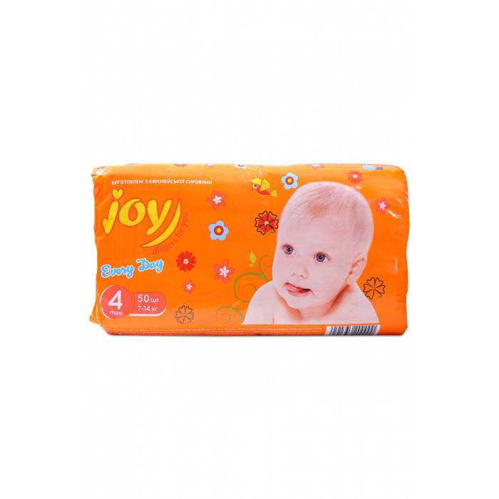 

Подгузники Joy Every Day размер 4, 7-14 кг, 50 шт, Белый