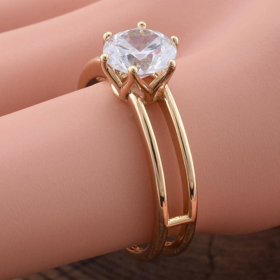 

Кольцо Xuping 14027 ширина 7 мм белые фианиты позолота 18К размер 18