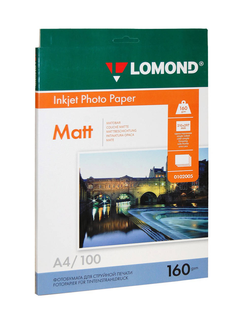 

Фотобумага А4 Lomond, 160 г/кв.м, 1 ст., матовая,100л