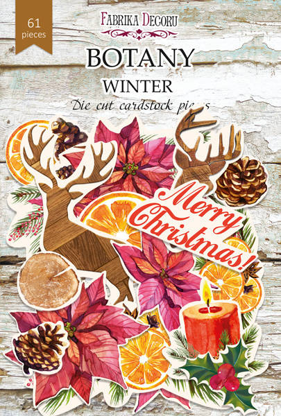 

Набор бумажных высечек для скрапбукинга, коллекция "Botany winter" 61 шт
