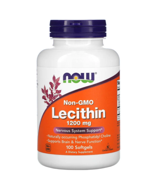 

Лецитин, Lecithin, Now Foods, 1200 мг, 100 капсул (NOW-02210)