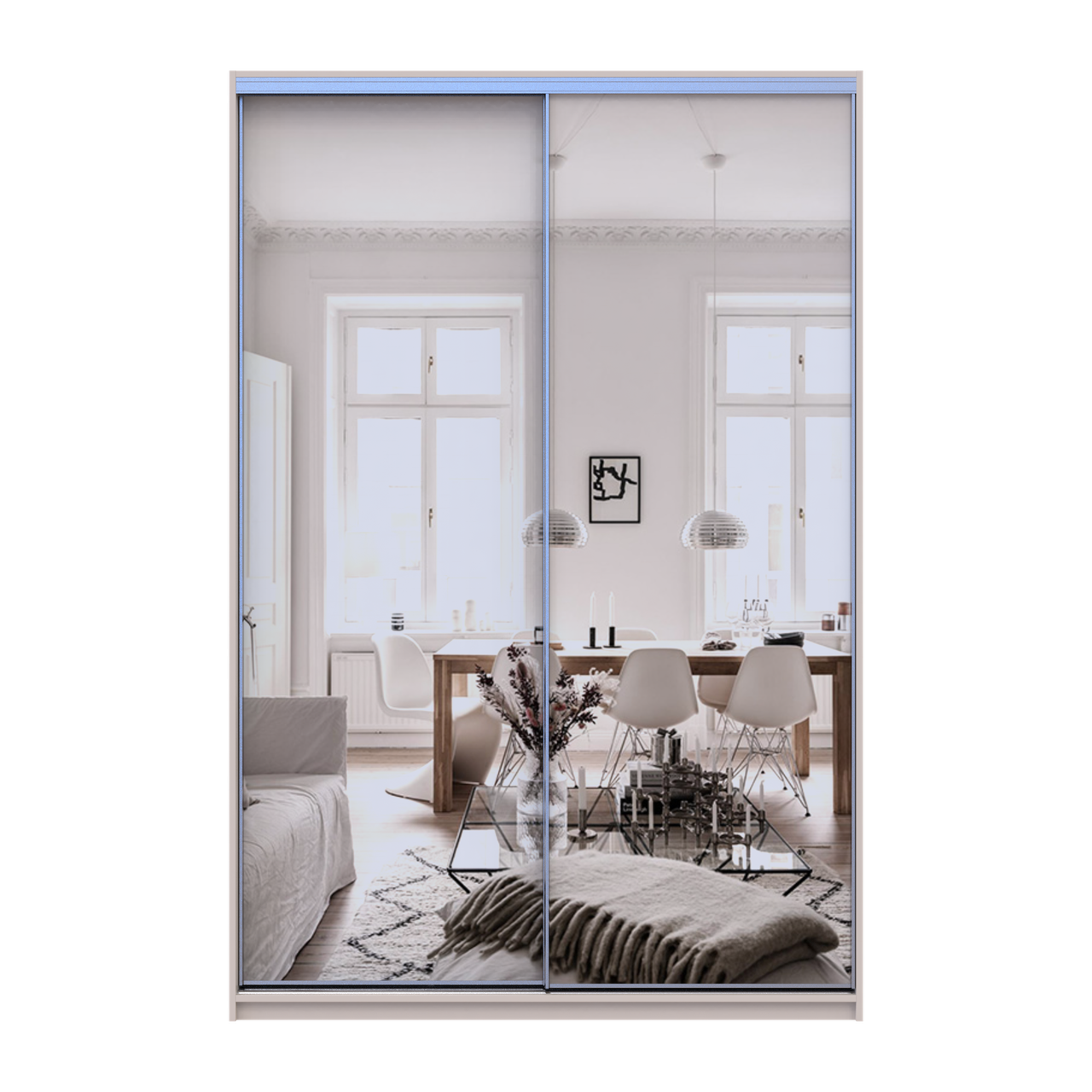 Шафа купе Doros Сіті Лайт Кашемір 2 Дзеркала 150х60х225 (80736359) 2