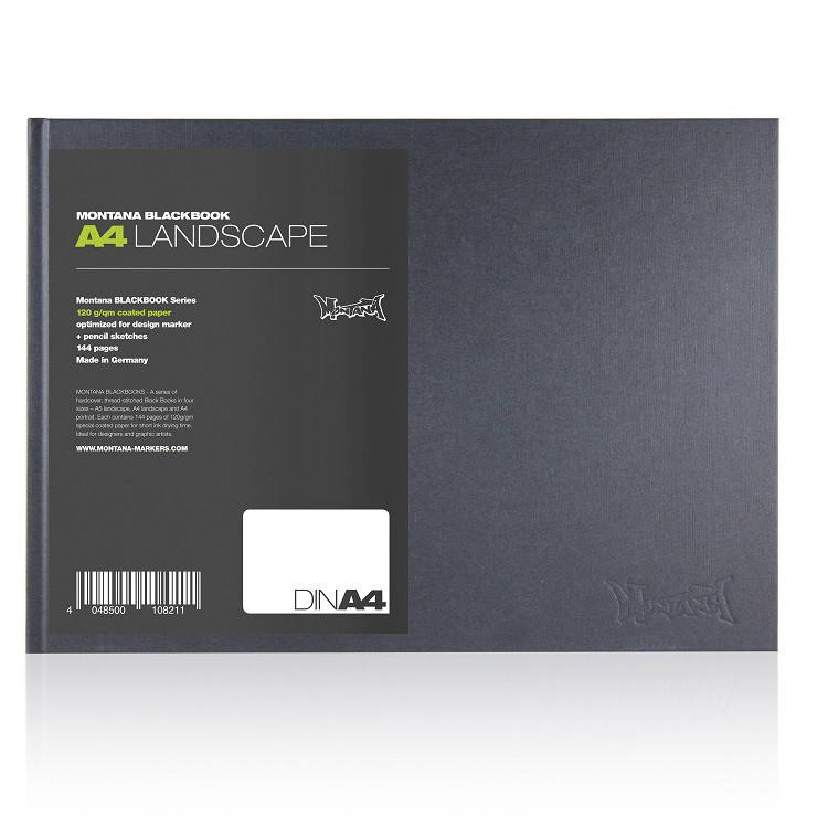 

Скетчбук Montana Blackbook DIN А4 Landscape 22x31, Черный