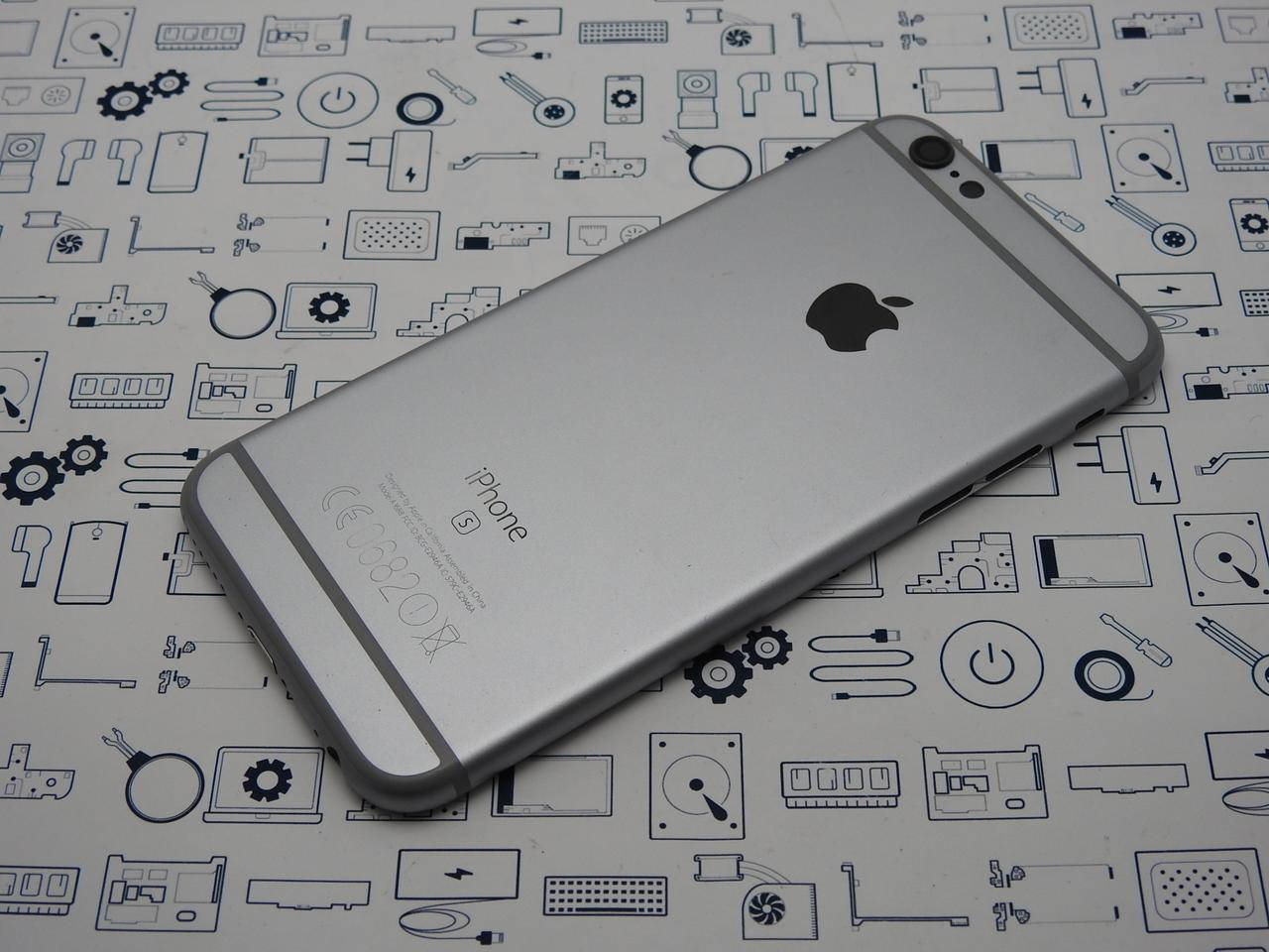 

С дефектом. Задняя крышка Apple iPhone 6s серая Сервисный оригинал с разборки, Серый