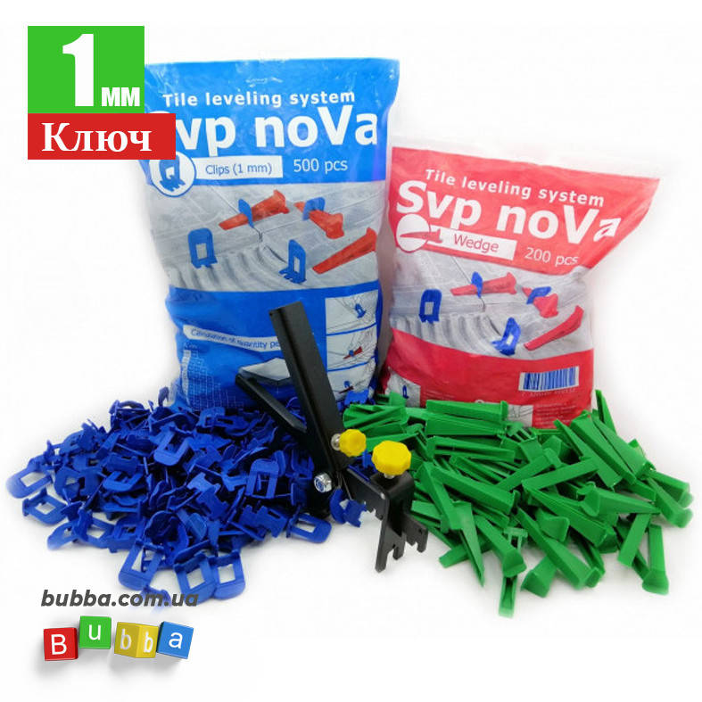 

СВП noVa со швом 1мм (клин - 200шт/ зажим - 500 шт) + инструмент