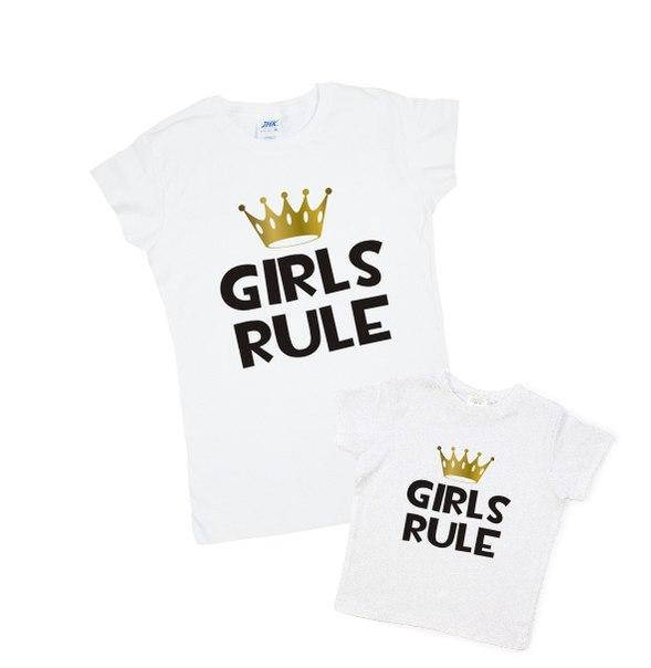 

Комплект футболок мама+дочка - Girls rule