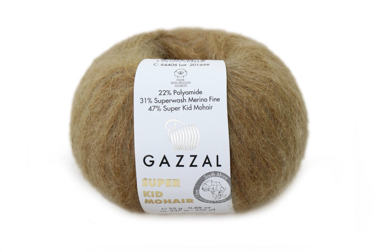 

Gazzal Super Kid Mohair, Бежевый №64406, Серый