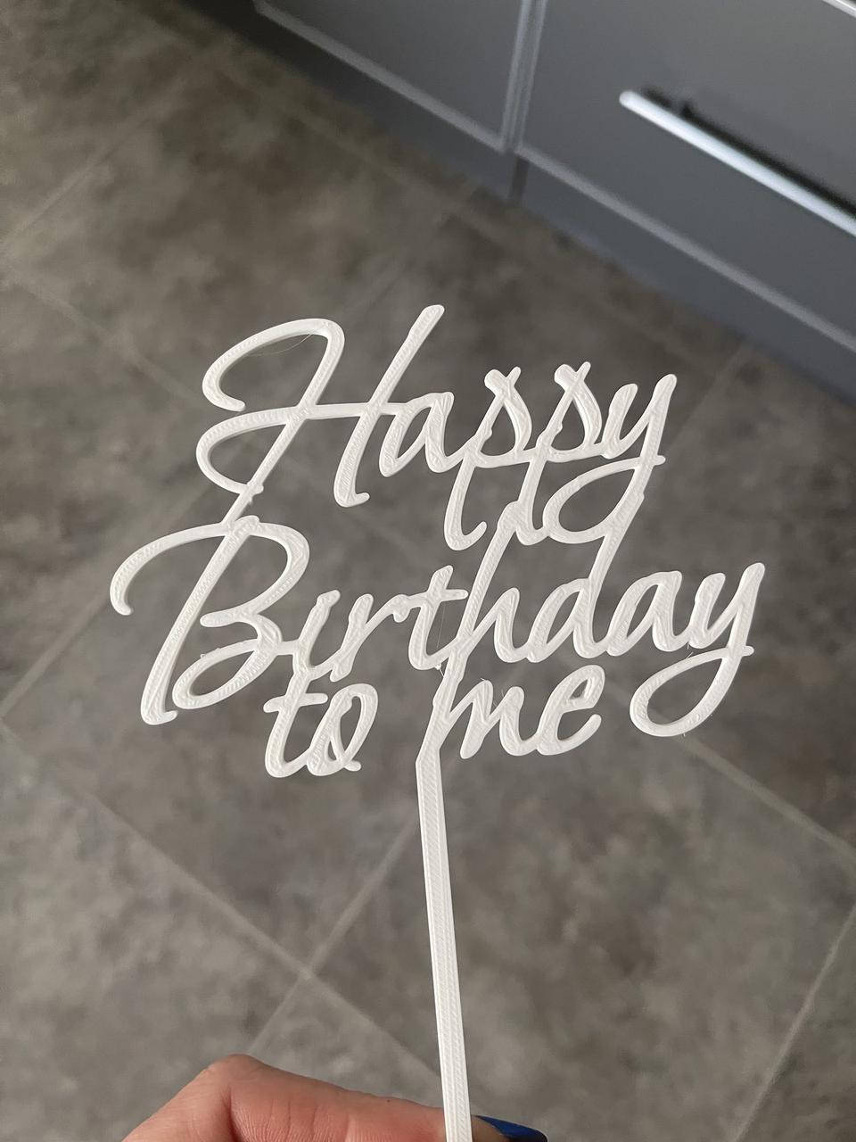 

Пластиковый топер "Happy birthday to me""